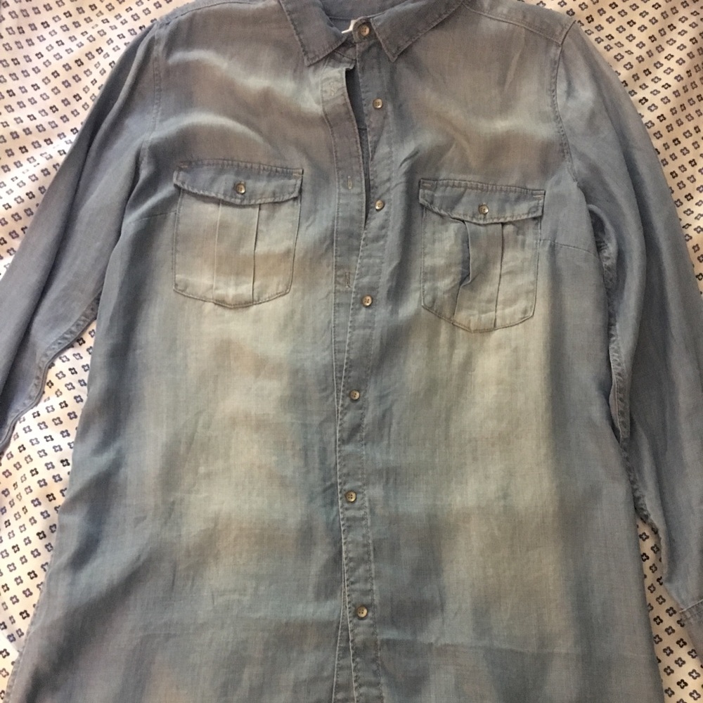 chambray shirt dress